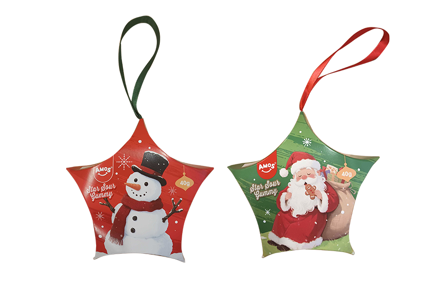 そのままクリスマスツリーに吊るして楽しめるパッケージ