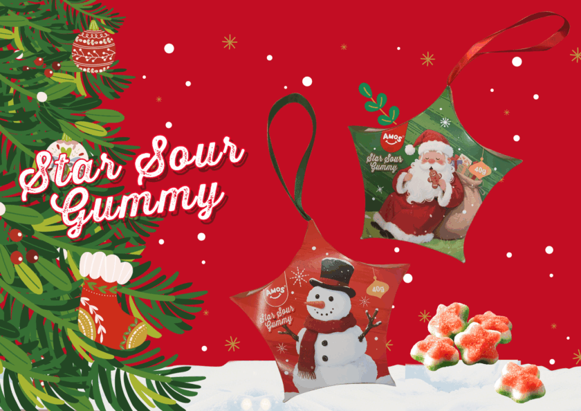AMOS スターサワーグミ ストロベリー&アップル味